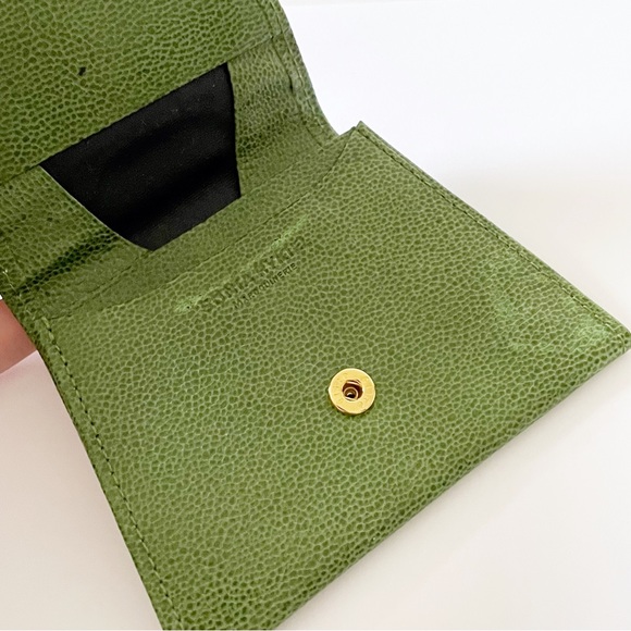 Sonia Rykiel green leather vintage rare snap pouch - Picture 8 of 11